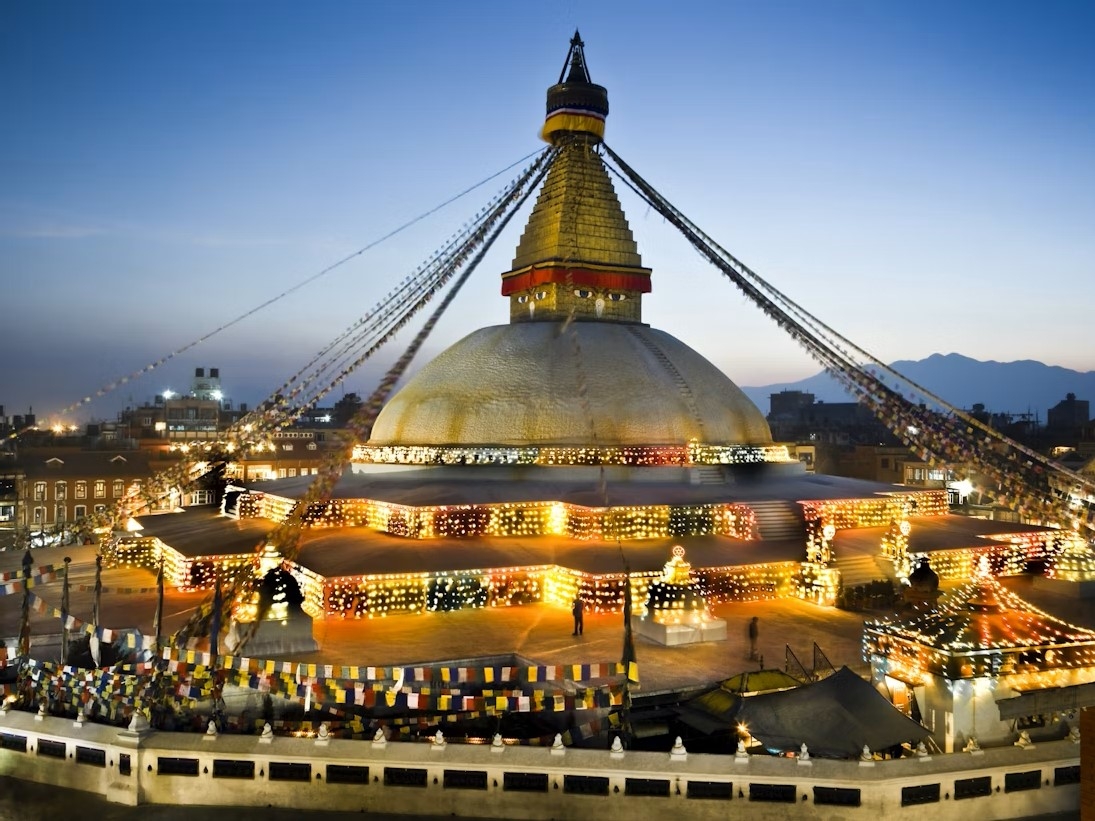 Boudhanath Stupa at sunrise