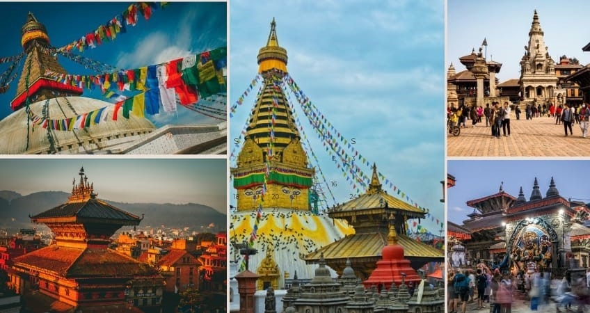 Panoramic view of Kathmandu Valley temples